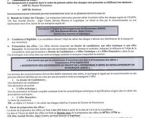 Avis de Consultation- N°04-EADN-2026